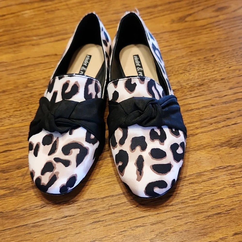 Violet & Red Leopard Flats Size 7